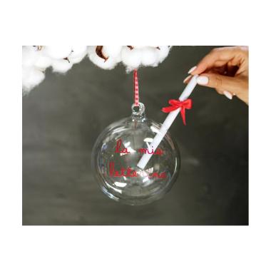 Pallina Natale Vetro cm.Ø12 con Scritta La mia Letterina |Simple