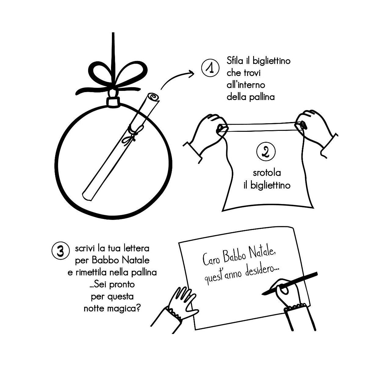 Pallina Natale Vetro cm.Ø12 con Scritta Messaggio Speciale per Babbo |Simple