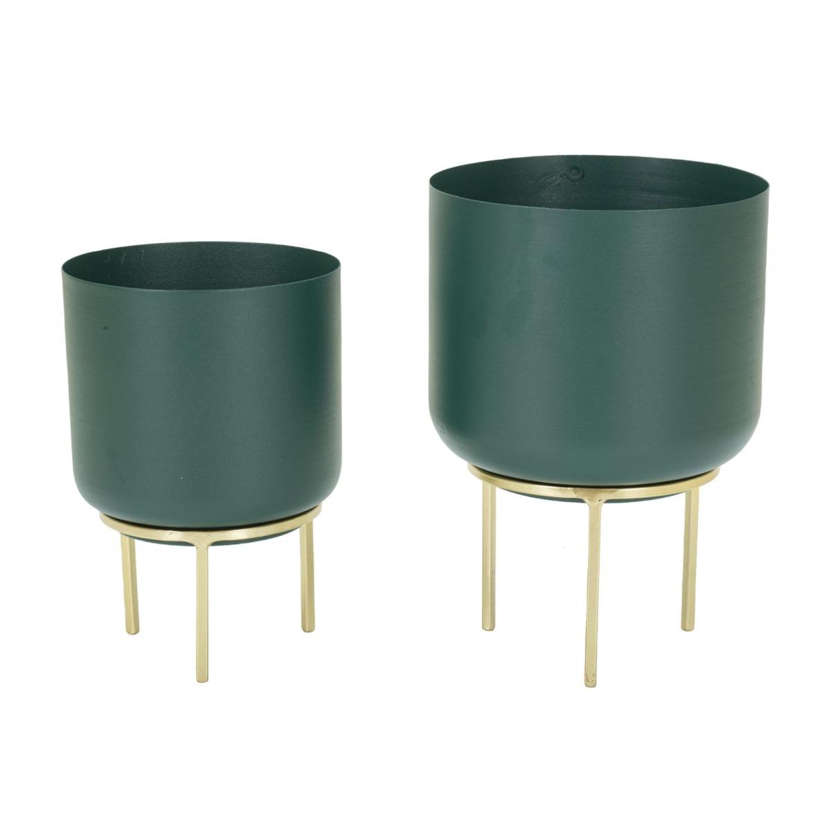 Portavaso Grent Grande Metallo Verde cm.Ø20x29