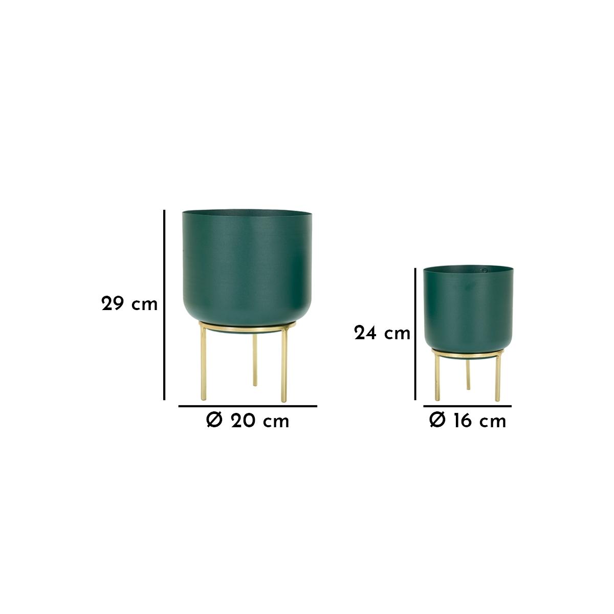 Portavaso Grent Grande Metallo Verde cm.Ø20x29