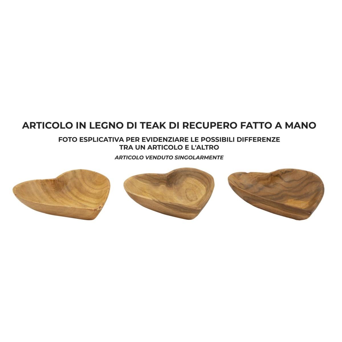 Svuota Tasche Kiha Cuore Teak Massello cm.15x17x3,5