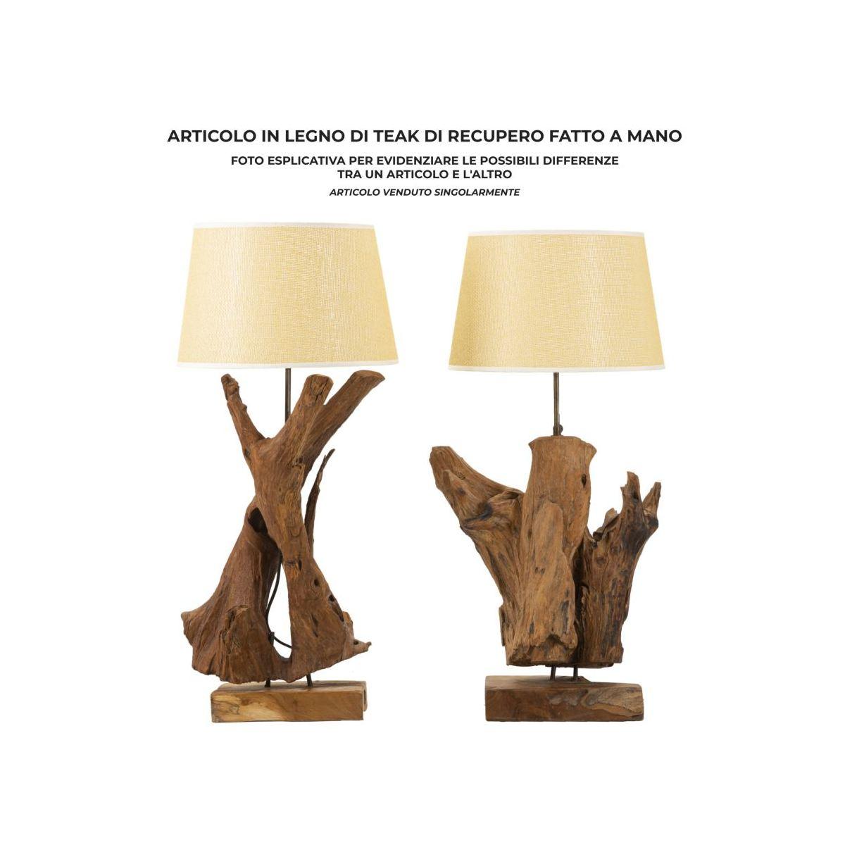 Lampada Da Tavolo Teak Riciclato cm.35x80