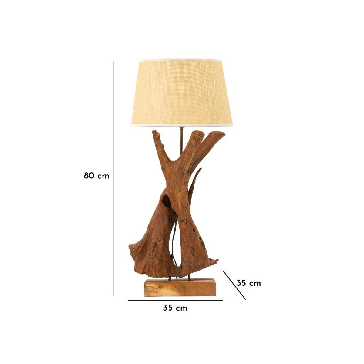 Lampada Da Tavolo Teak Riciclato cm.35x80