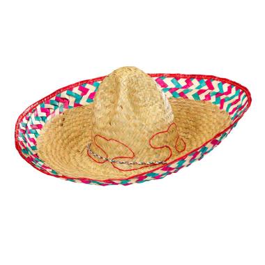 Cappello Sombrero Paglia cm.Ø52 Con Bordi Multicolor |Widmann