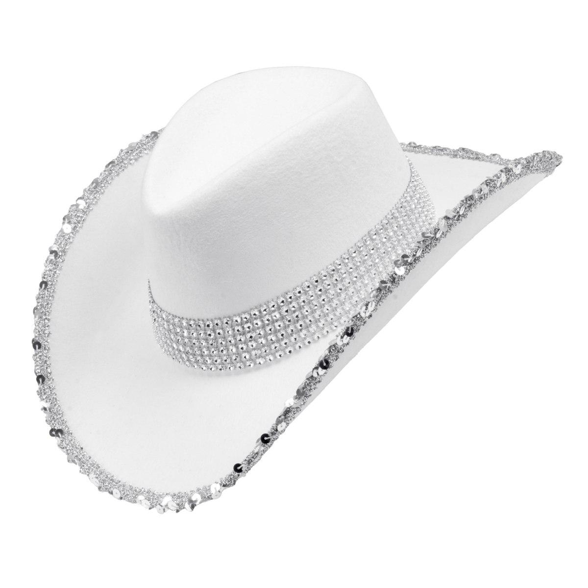 Cappello Cowboy Bianco Con Strass |Widmann