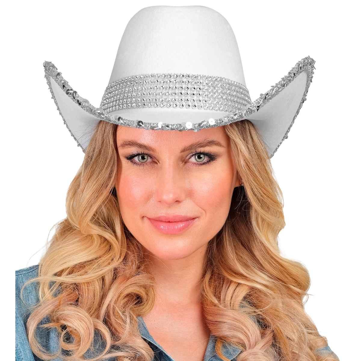 Cappello Cowboy Bianco Con Strass |Widmann
