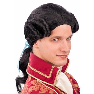 Parrucca Cavaliere Conte Nero Con Boccoli |Carnival Toys