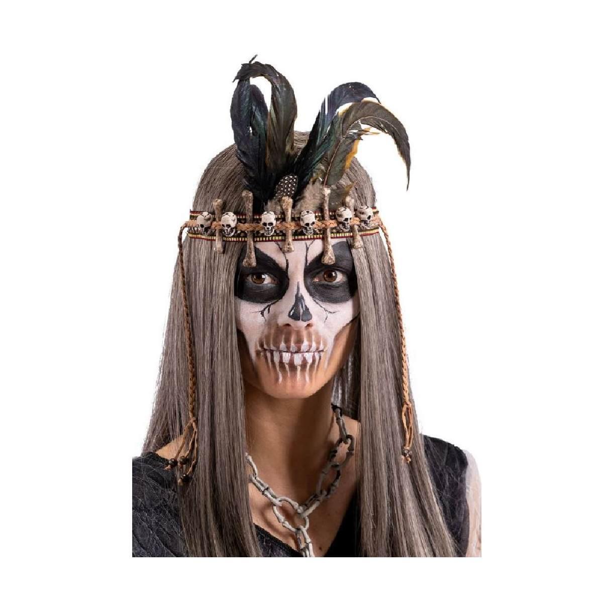 Fascia Vodoo Con Piume E Teschi |Carnival Toys