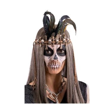 Fascia Vodoo Con Piume E Teschi |Carnival Toys