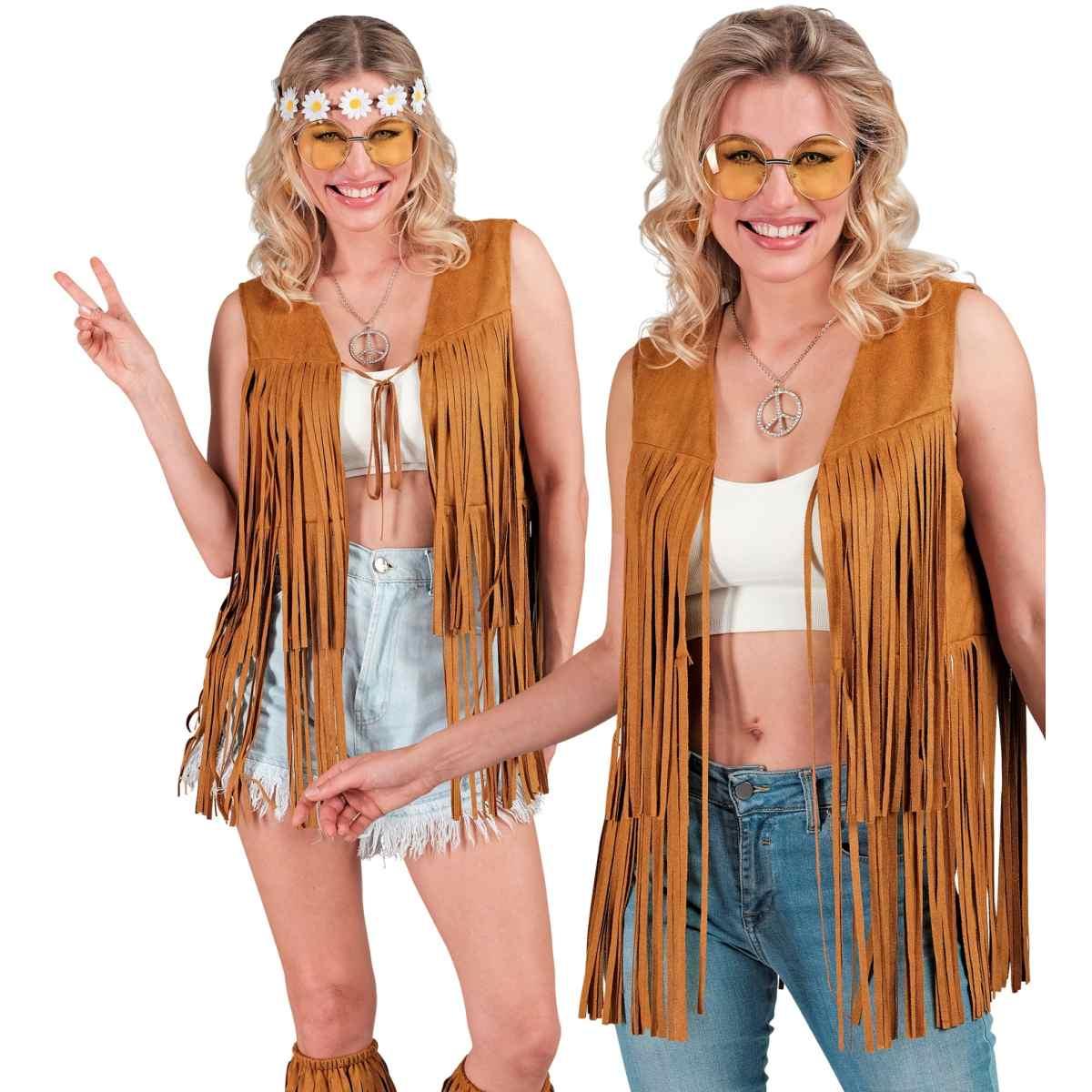 Costume Gilet Marrone con Frange |Widmann