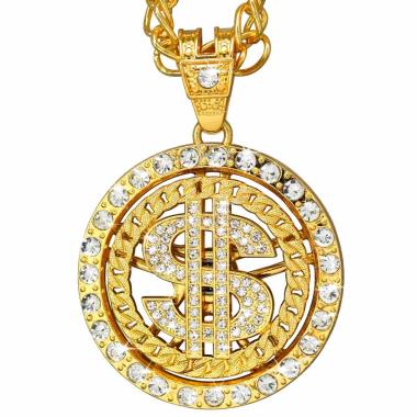 Collana Metallo Dollaro Con Strass cm.70 |Widmann