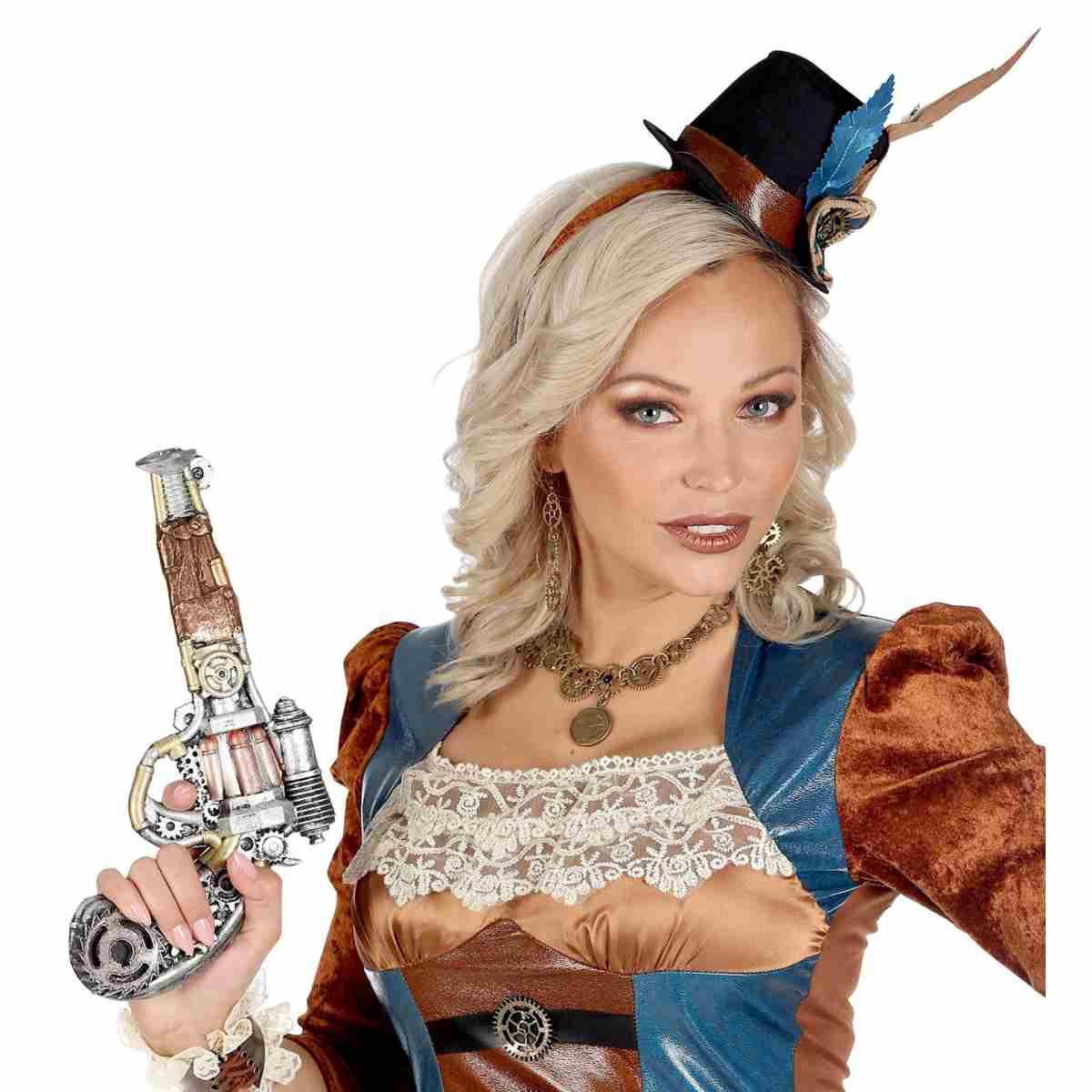 Pistola Steampunk Revolver In Lattice |Widmann