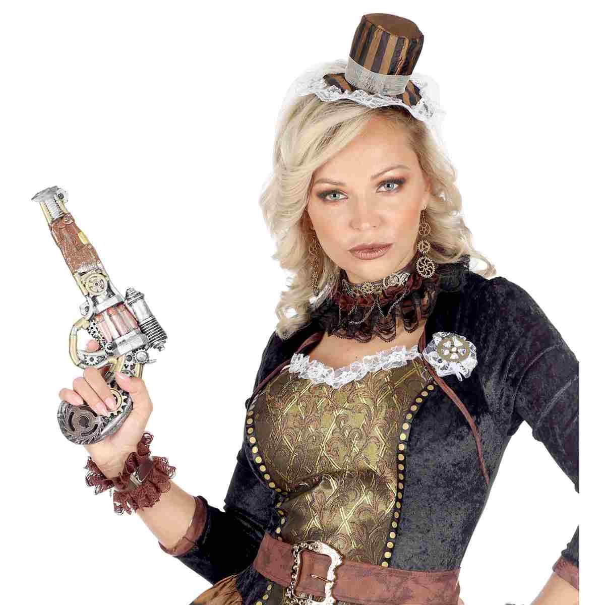 Pistola Steampunk Revolver In Lattice |Widmann