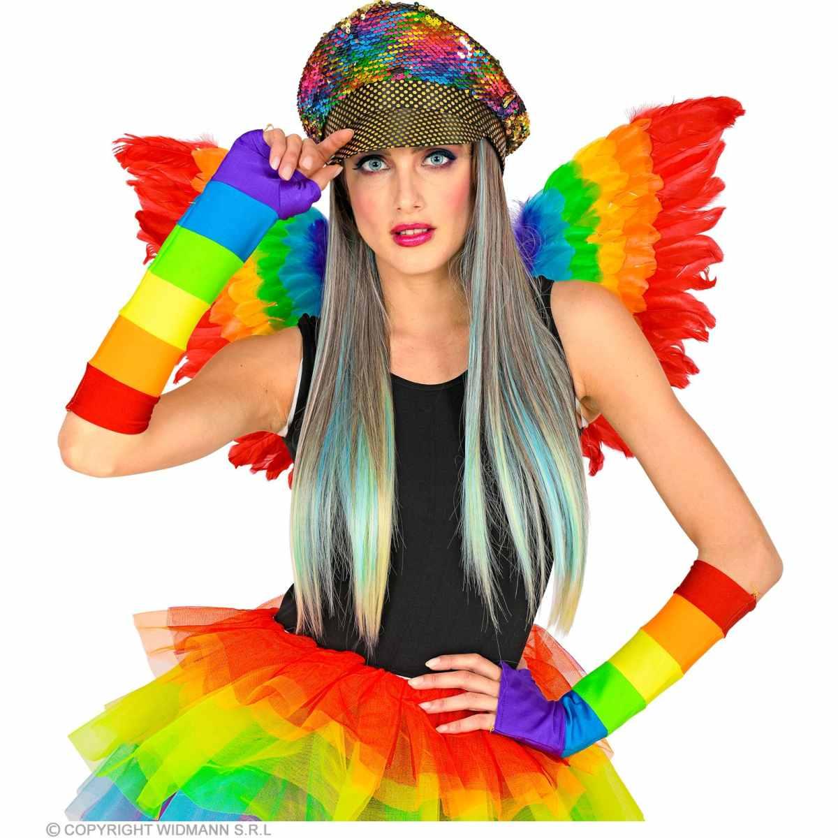 Cappello Con Visiera Con Paillettes Multicolor E Capelli |Widmann