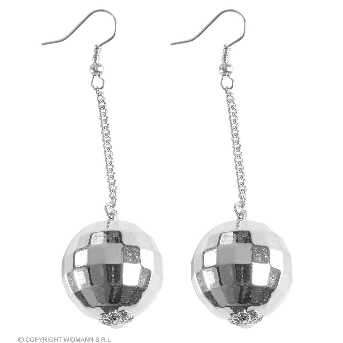 Orecchini Disco Sfera Stroboscopica Argento |Widmann