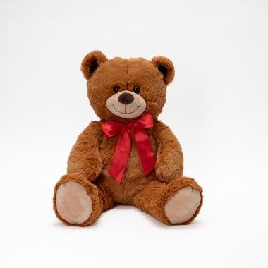 Orso Peluche cm.100 Marrone con Fiocco Rosso |Silani