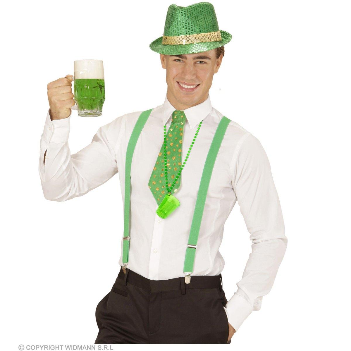 Collana Con Bicchiere Shot Verde Fluo |Widmann