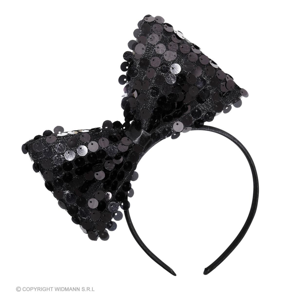 Cerchietto Con Fiocco In Paillettes Nero |Widmann