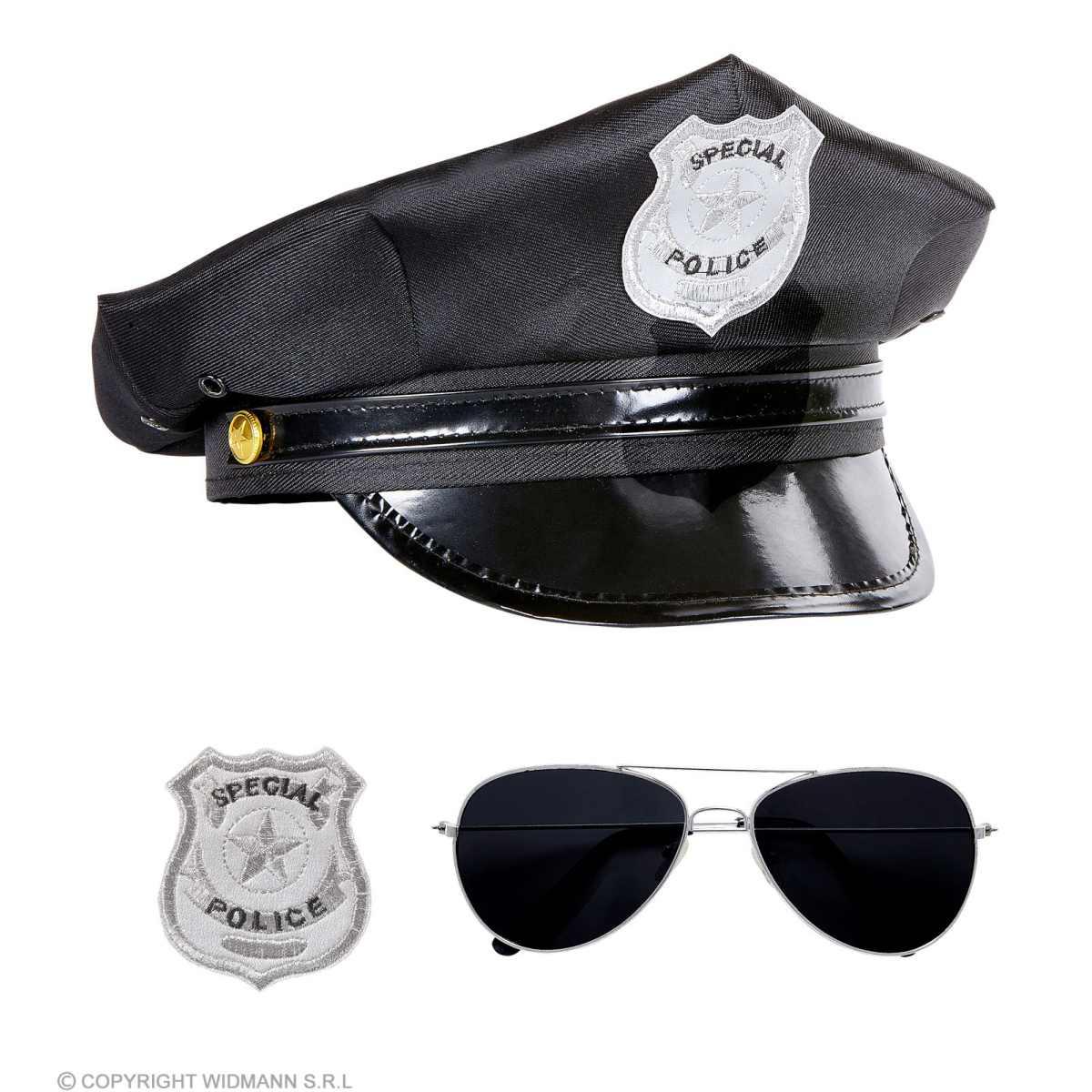 Poliziotto Con Cappello Occhiali E Distintivo |Widmann