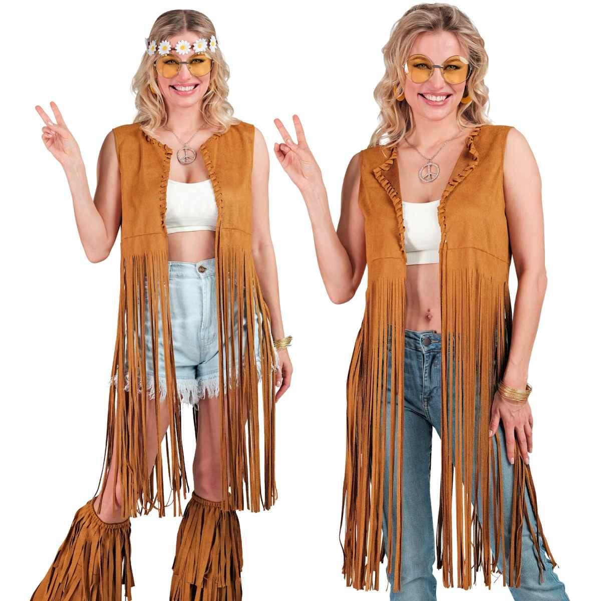 Costume Gilet Marrone con Frange |Widmann