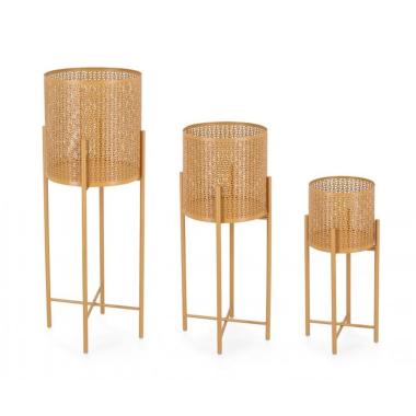 Portavaso Samir Tondo Alto Giallo cm.Ø28x61,5 | Bizzotto