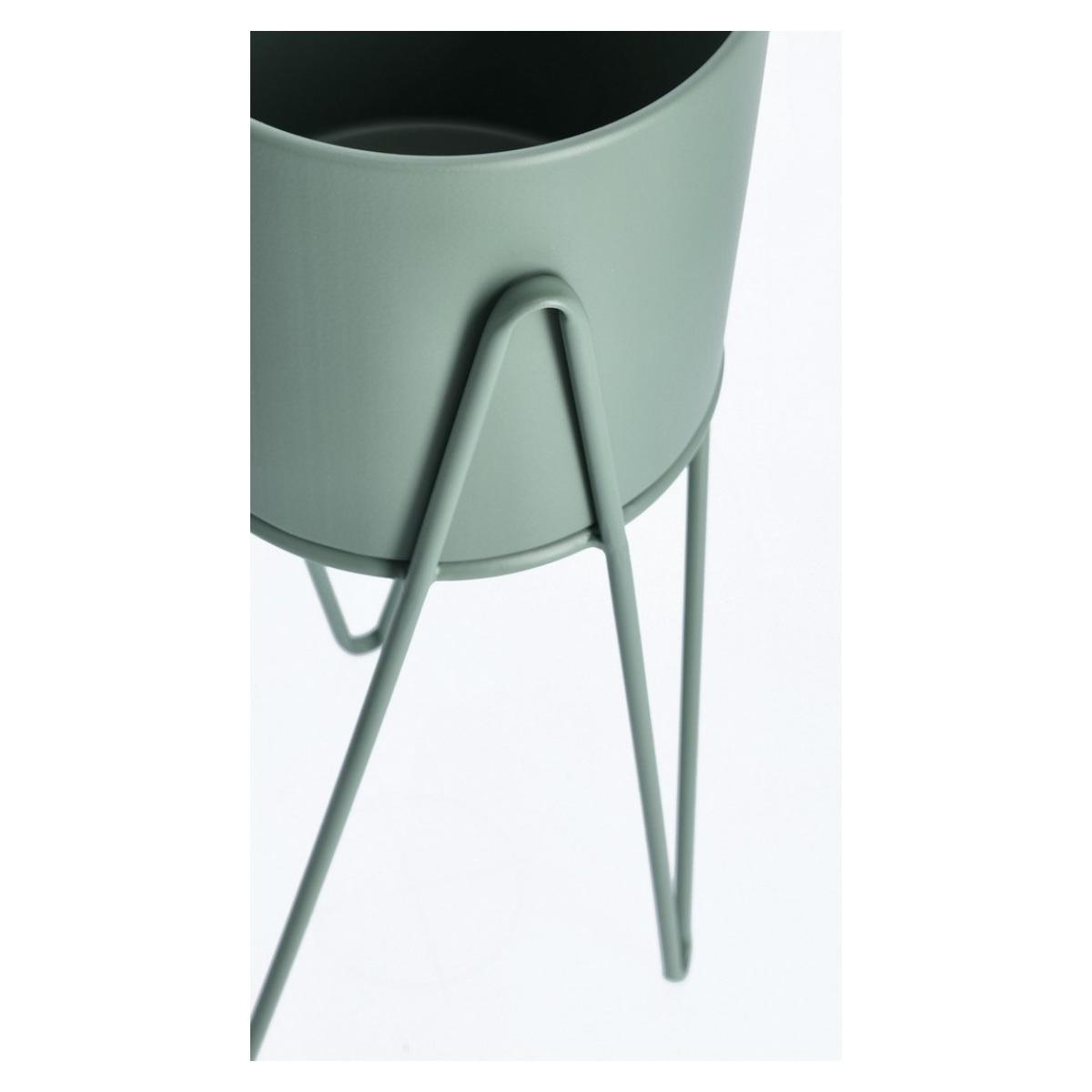 Portavaso Madelyn Tondo Verde Salvia cm.Ø23x57 | Bizzotto