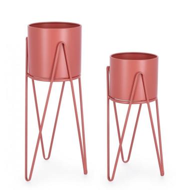 Portavaso Madelyn Tondo Salmone cm.Ø21,5x46 | Bizzotto
