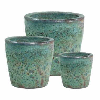 Portavaso Terracotta Duyen Verde cm.Ø16x16 | Bizzotto