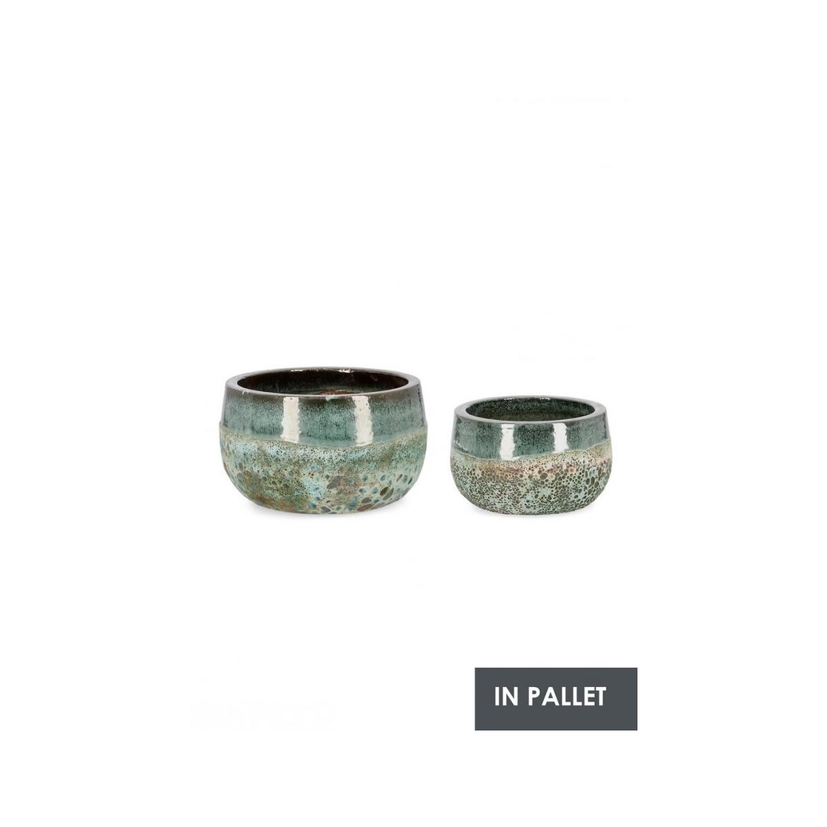Portavaso Terracotta Duyen Ciotola Verde Giada cm.Ø36x22 | Bizzotto