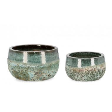 Portavaso Terracotta Duyen Ciotola Verde Giada cm.Ø36x22 | Bizzotto