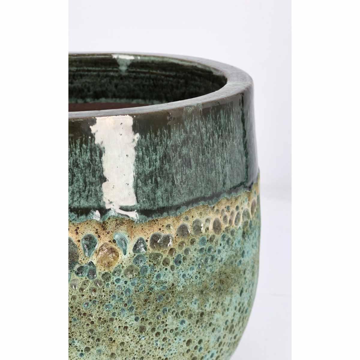 Portavaso Terracotta Duyen Ciotola Verde Giada cm.Ø27x24 | Bizzotto