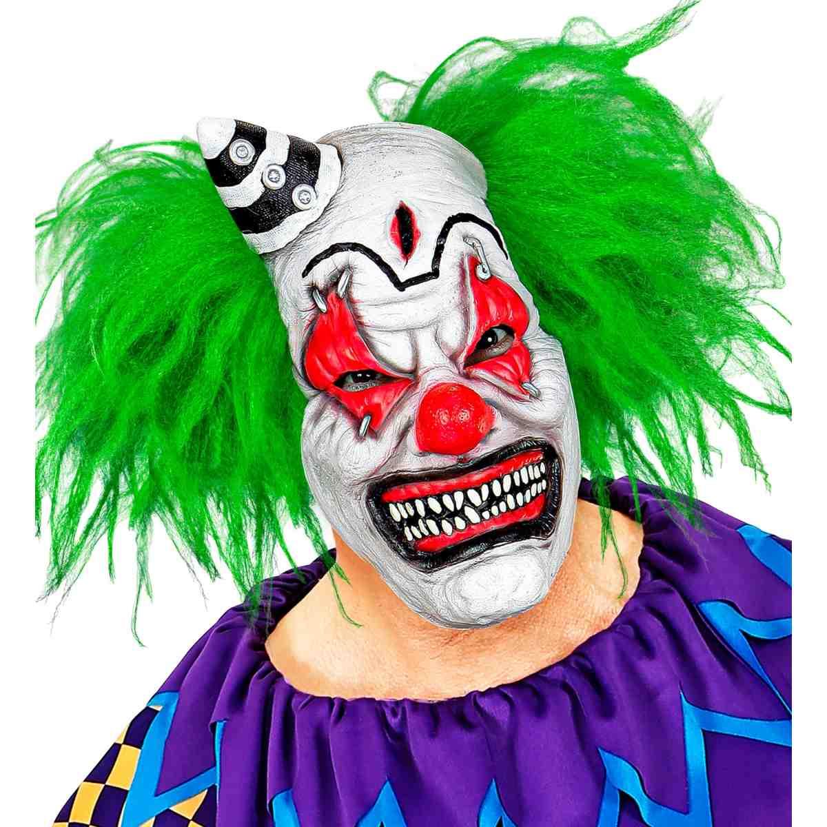 Maschera Viso Lattice Horror Clown Killer Con Capelli |Widmann