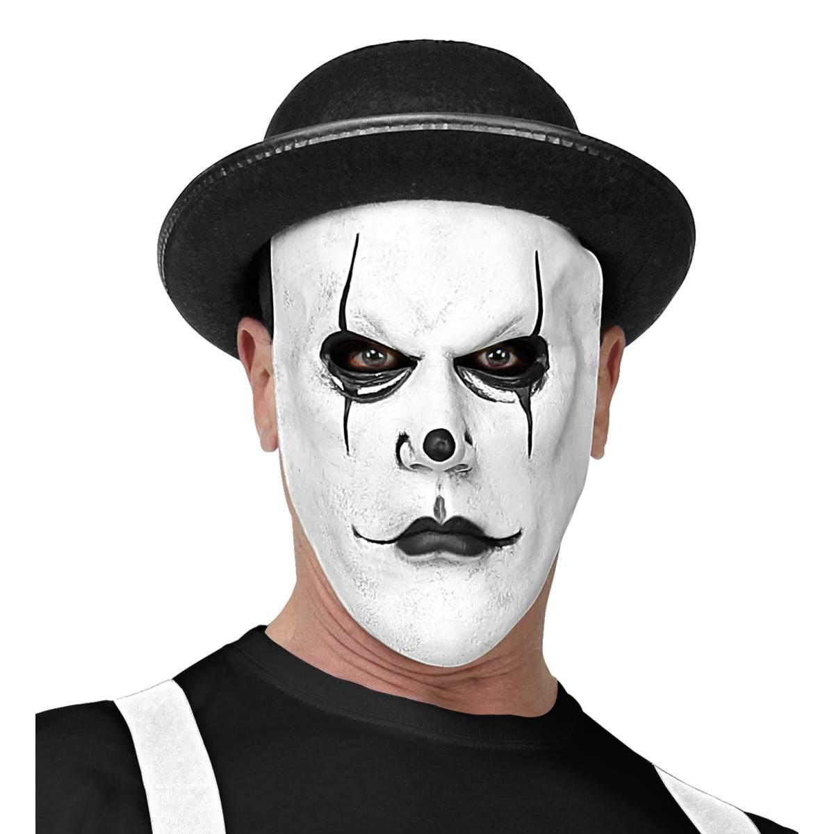 Maschera Viso Lattice Horror Volto Bianco Con Cappello |Widmann