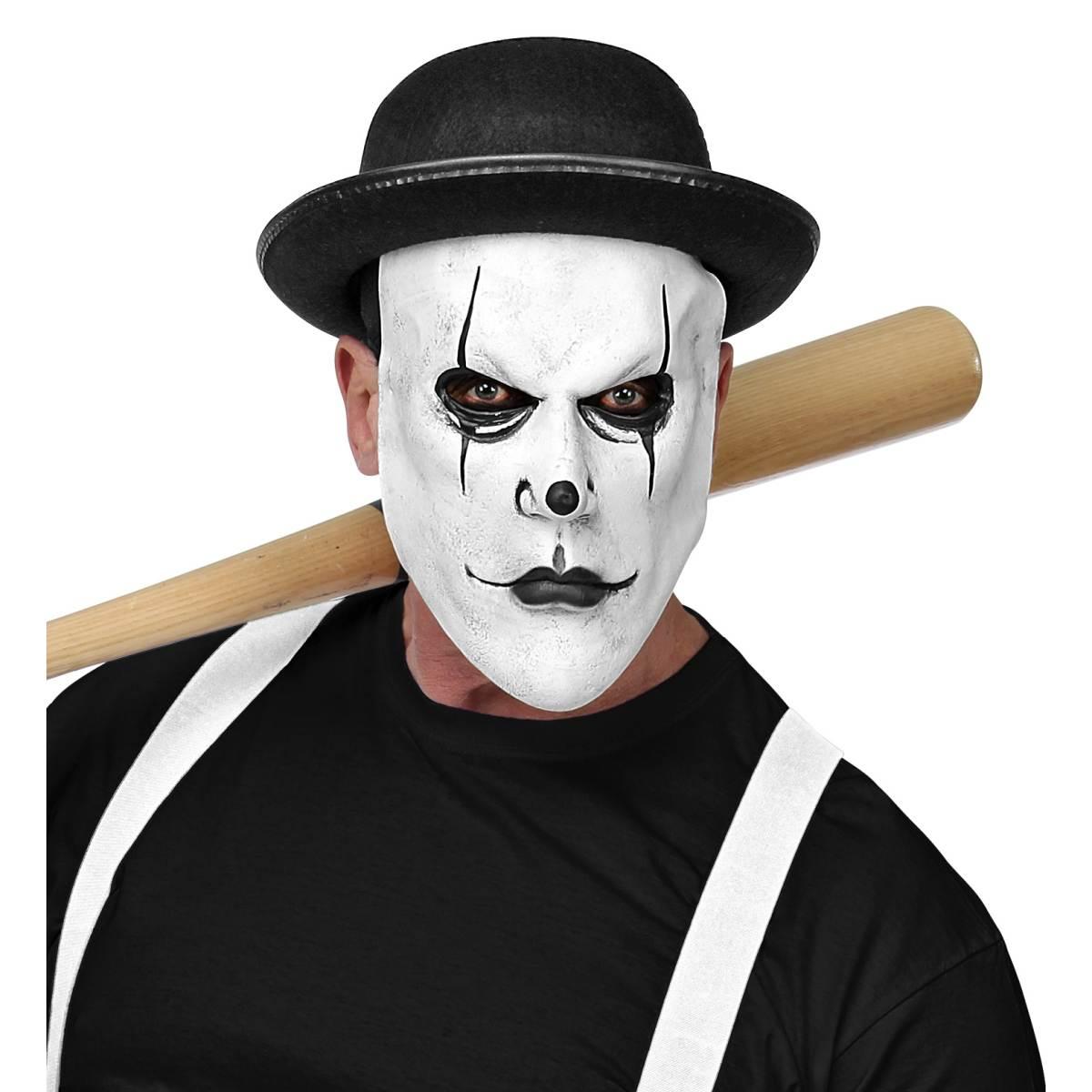 Maschera Viso Lattice Horror Volto Bianco Con Cappello |Widmann