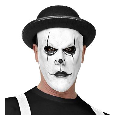 Maschera Viso Lattice Horror Volto Bianco Con Cappello |Widmann