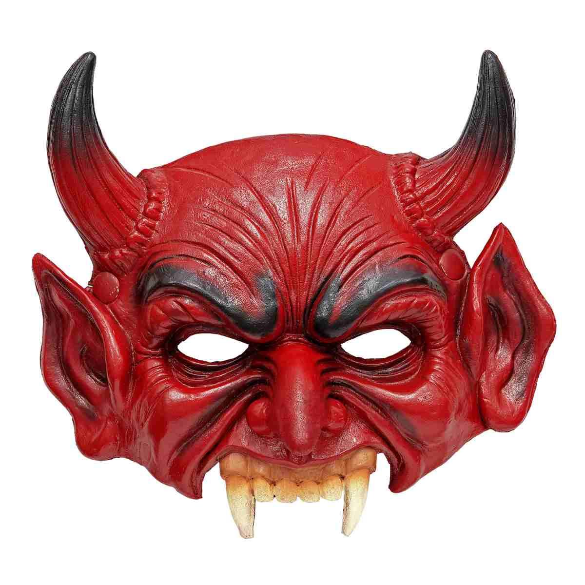 Maschera Viso Lattice Horror Diavolo Con Corna |Widmann