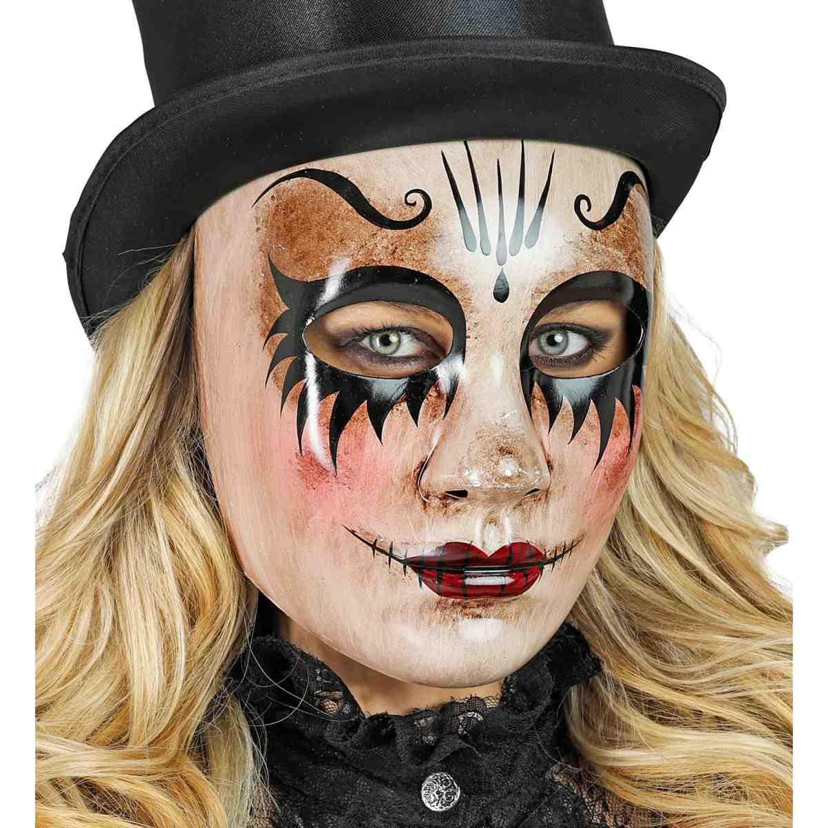 Maschera Viso Pvc Horror Commedia Dell'Arte Inquietante |Widmann