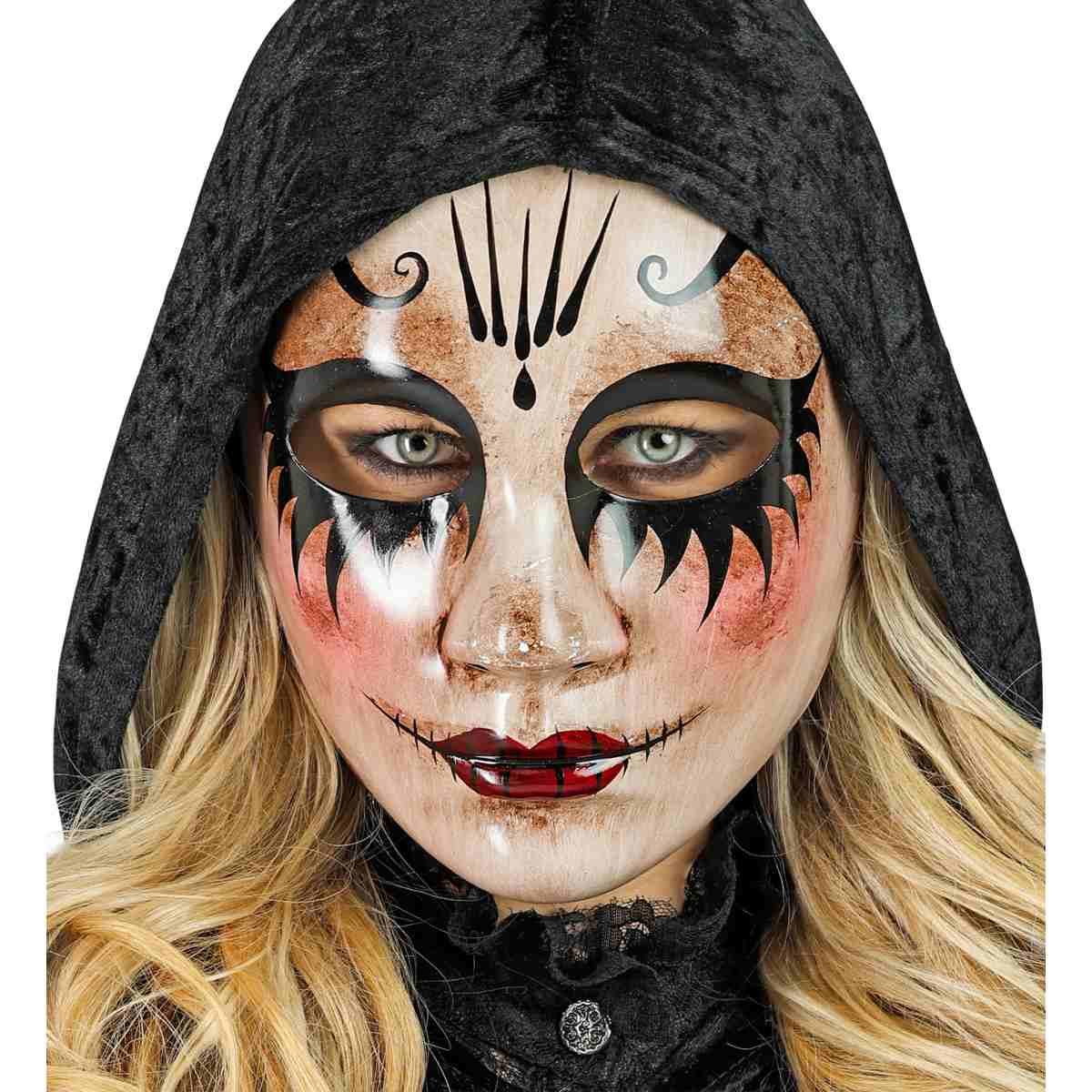 Maschera Viso Pvc Horror Commedia Dell'Arte Inquietante |Widmann