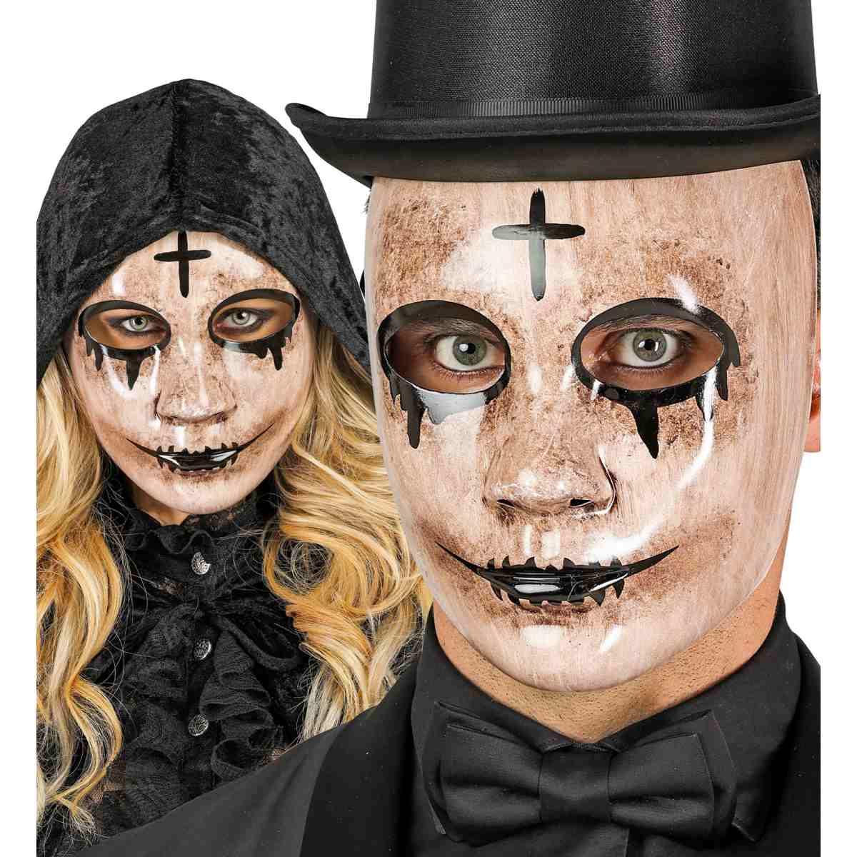 Maschera Viso Pvc Horror Commedia Dell'Arte Fantasma |Widmann
