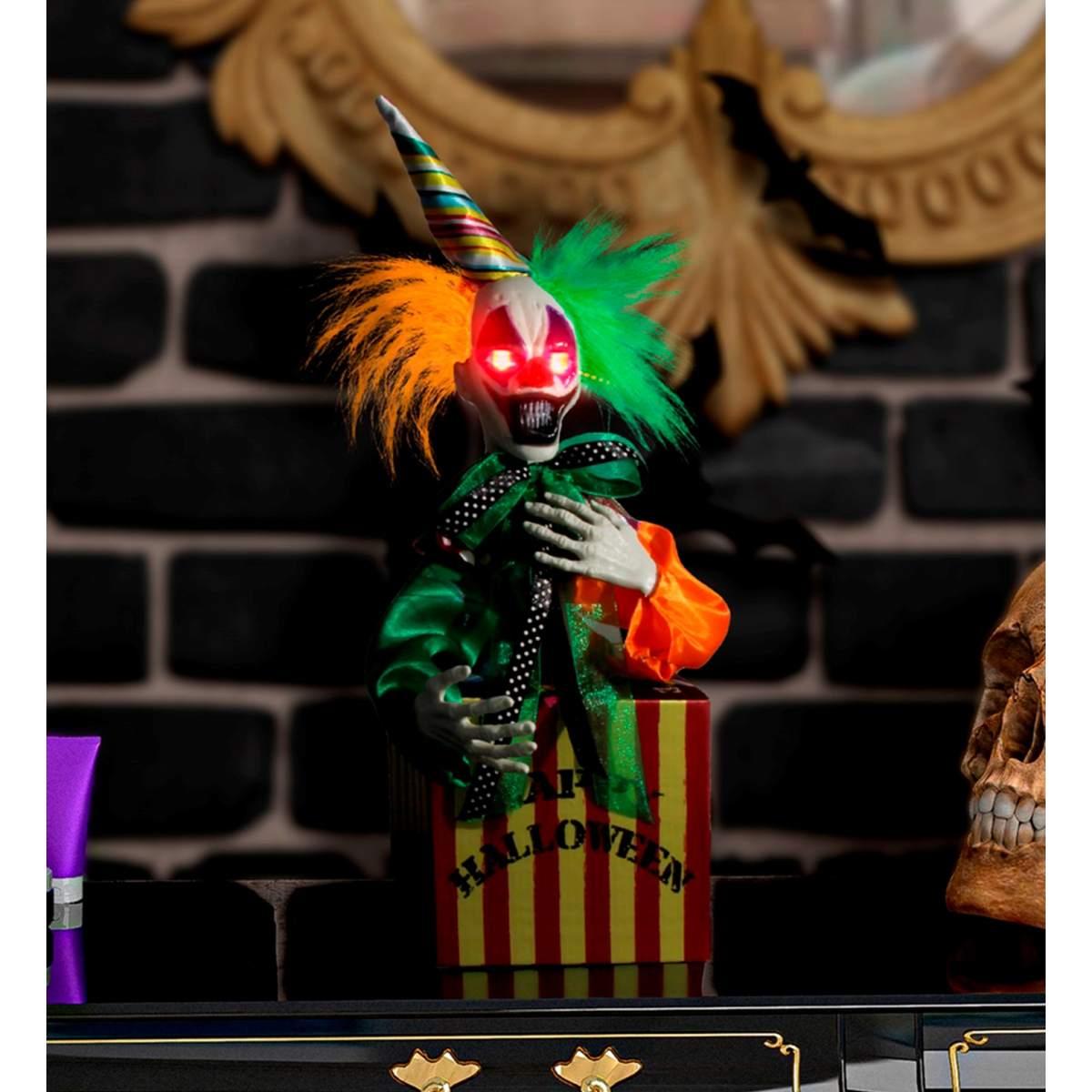 Scatola Clown Horror Che Salta Con Luci cm.37 |Widmann