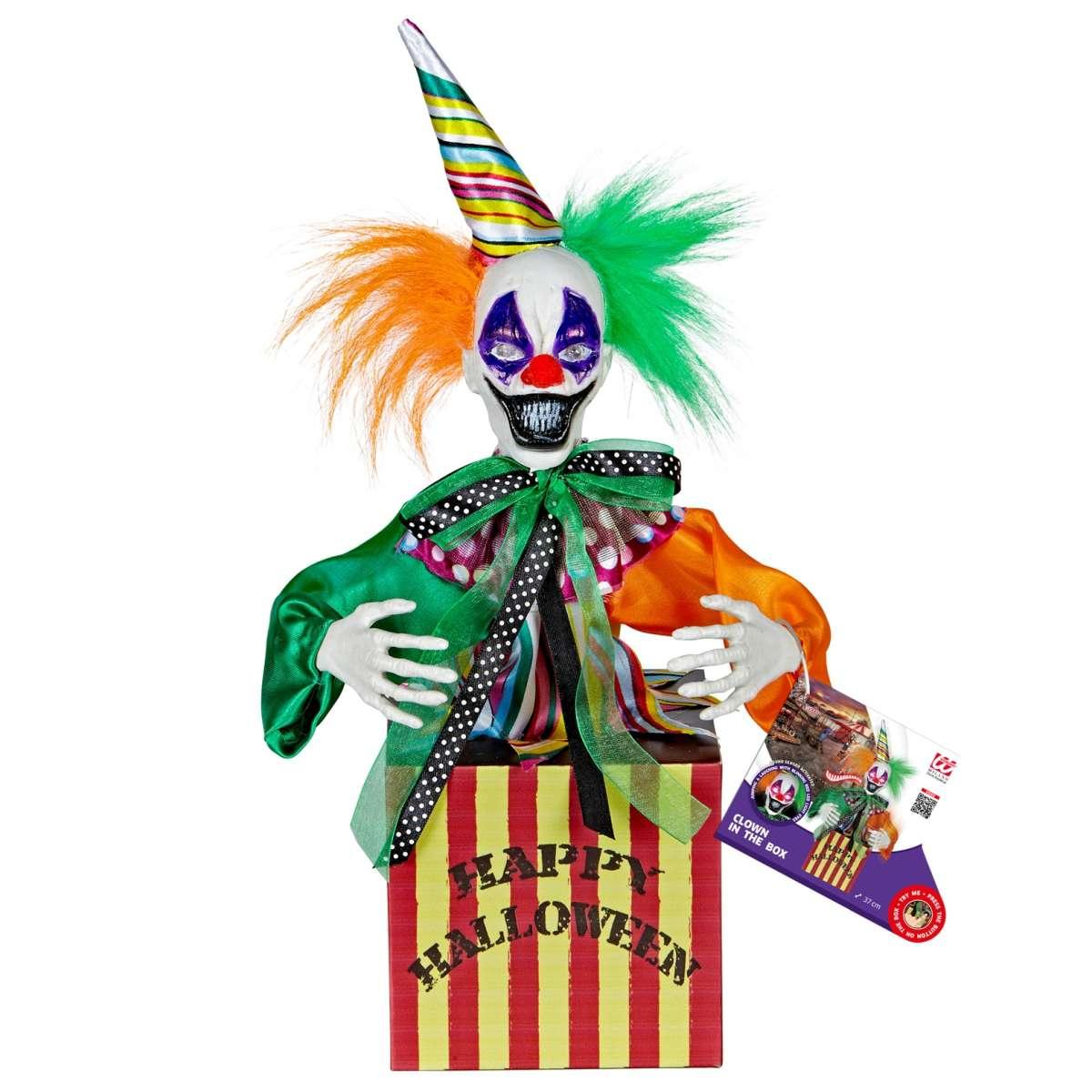 Scatola Clown Horror Che Salta Con Luci cm.37 |Widmann