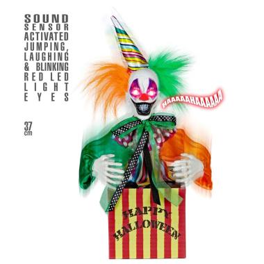Scatola Clown Horror Che Salta Con Luci cm.37 |Widmann