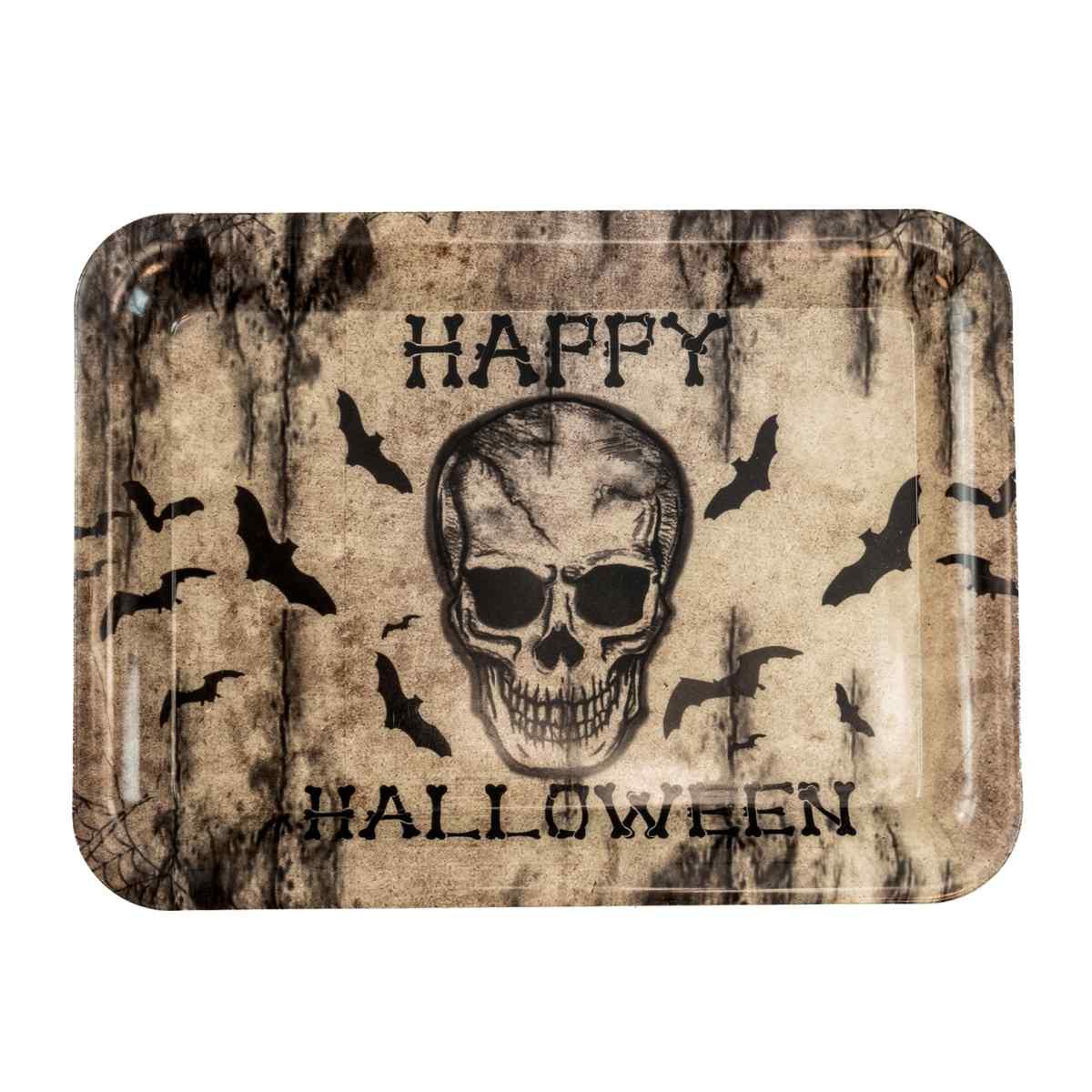 Vassoio Halloween Pvc Con Teschio cm.33x24 |Widmann
