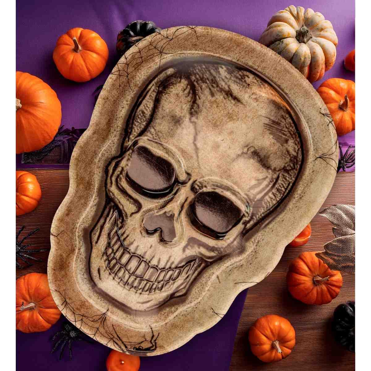 Vassoio Halloween Pvc Con Teschio cm.25x18 |Widmann