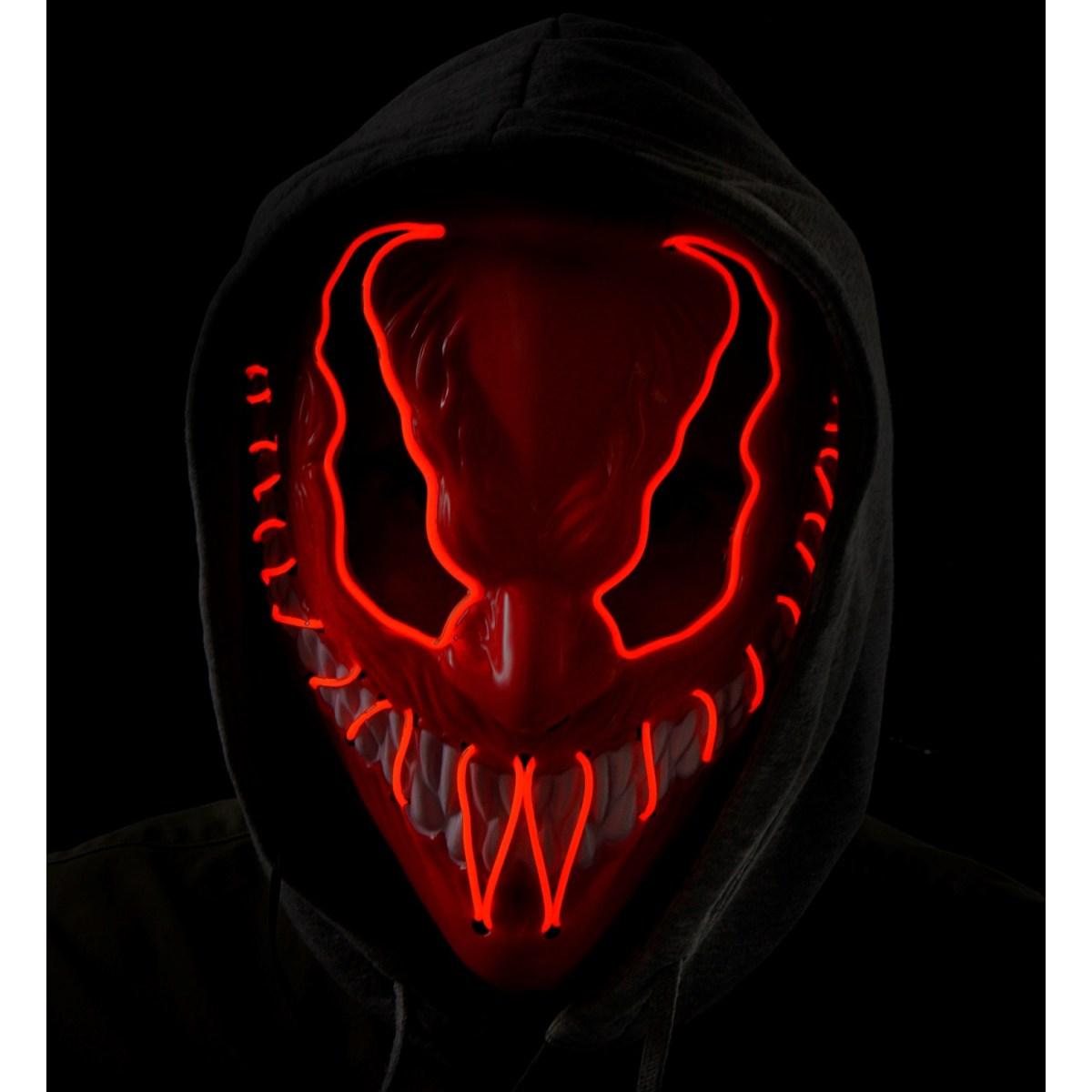 Maschera Viso Pvc Horror Mostro Con Luce Rossa |Widmann