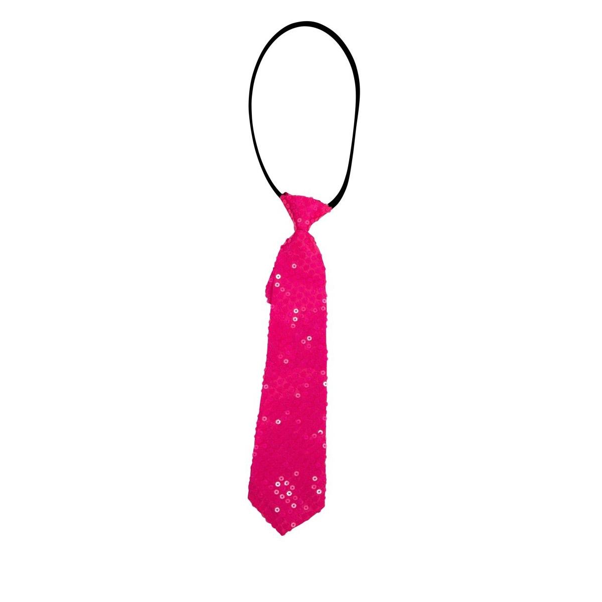 Cravatta Con Paillettes Rosa Fucsia |Carnival Toys