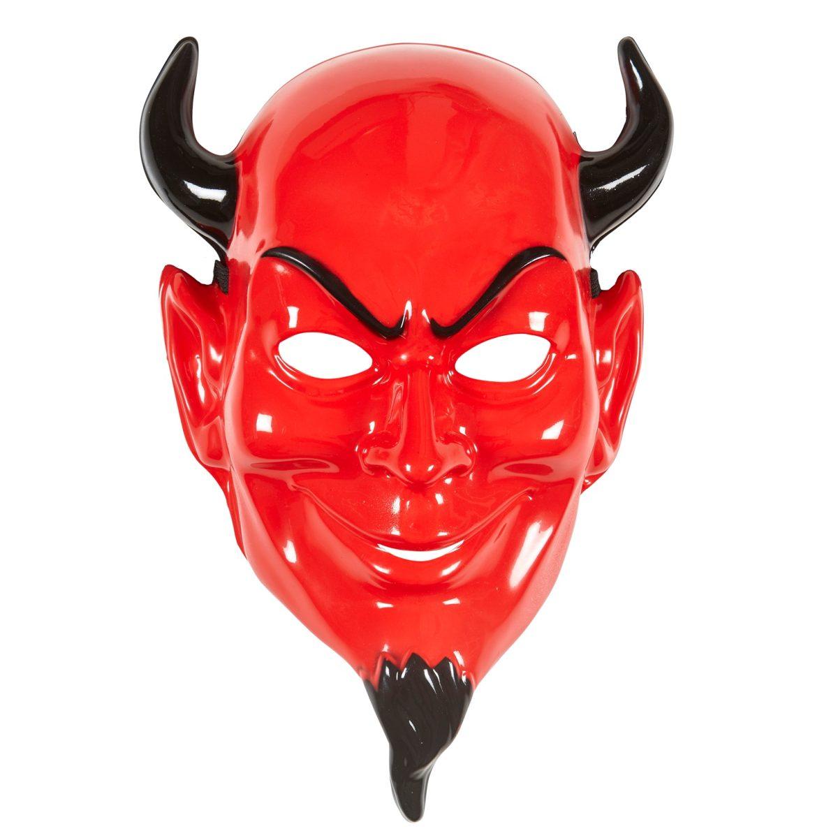 Maschera Viso Pvc Horror Diavolo Con Corna |Widmann