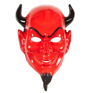 Maschera Viso Pvc Horror Diavolo Con Corna |Widmann