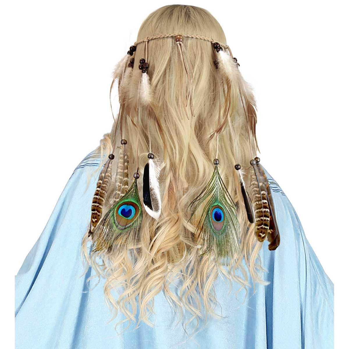 Fascia Capelli Indiana Con Perline E Piume |Widmann