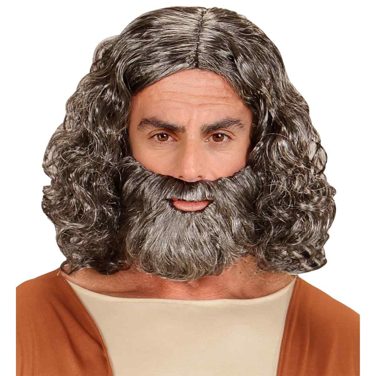 Parrucca Castana Biblica Con Barba |Widmann
